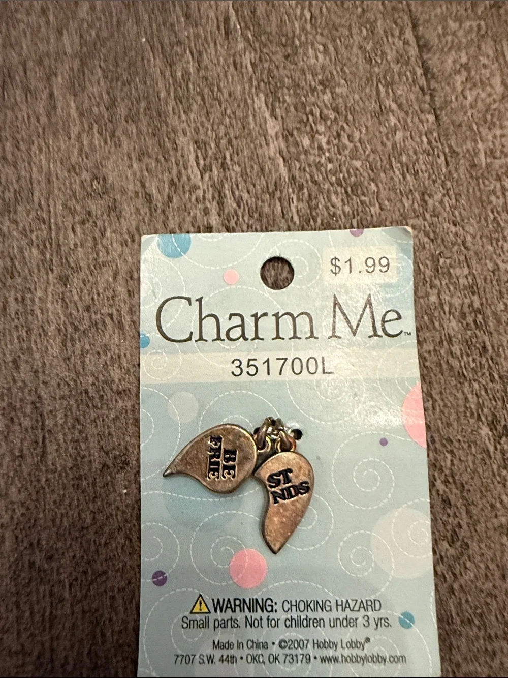 Kids' Silver Best Friends Heart Charm Set